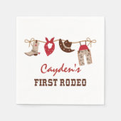 Eerste Rodeo Westerne Cowboy 1ste verjaardag Napki Servet (Voorkant)