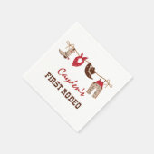 Eerste Rodeo Westerne Cowboy 1ste verjaardag Napki Servet (Hoek)