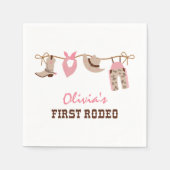 Eerste Rodeo Westerne Cowboy 1ste verjaardag Napki Servet (Voorkant)