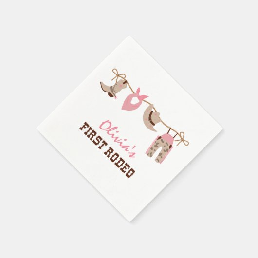 Eerste Rodeo Westerne Cowboy 1ste verjaardag Napki Servet (Hoek)