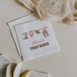 Eerste Rodeo Westerne Cowboy 1ste verjaardag Napki Servet