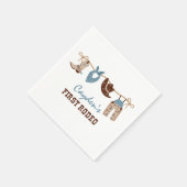 Eerste Rodeo Westerne Cowboy 1ste verjaardag Napki Servet (Hoek)