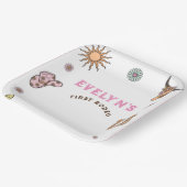 Eerste Rodeo Westerne Cowboy Boho Verjaardag Papieren Bordje (Gebogen)