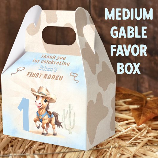 Eerste Rodeo Westerne Cowboy Boy Medium Favor Box Bedankdoosjes