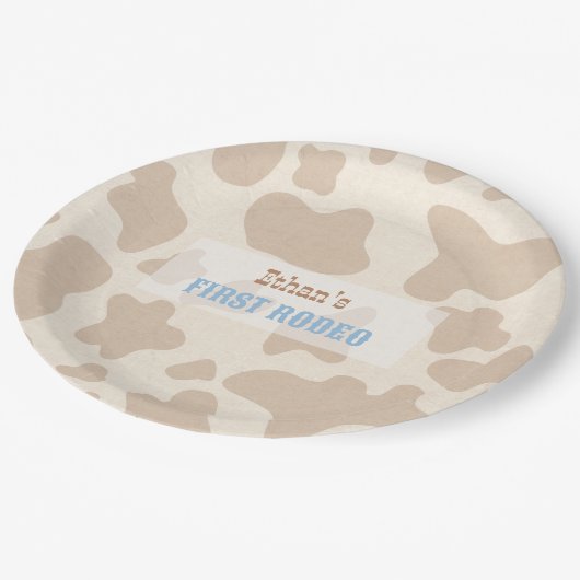 Eerste Rodeo Westerne Cowboy Koe Print Papier Bord (Gekanteld)