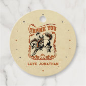 Eerste Rodeo Westerne Cowboy Verjaardag Bedankjes Labels (Voorkant)