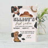 Eerste Rodeo, Westerne cowboyuitnodiging Kaart (Staand voorkant)