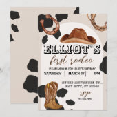 Eerste Rodeo, Westerne cowboyuitnodiging Kaart (Voorkant / Achterkant)