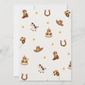 Eerste Rodeo Westerne verjaardagsfeestuitnodiging Kaart (Achterkant)