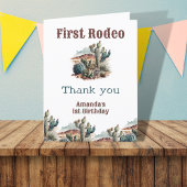 Eerste Rodeo Westerse 1e Verjaardag  Bedankkaart