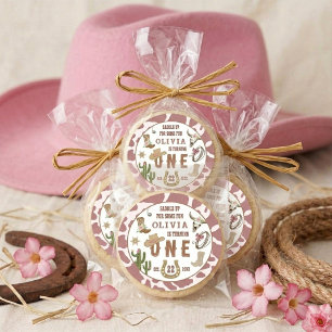 Eerste Rodeo Westerse Cowgirl 1e Verjaardagsfeestj Ronde Sticker