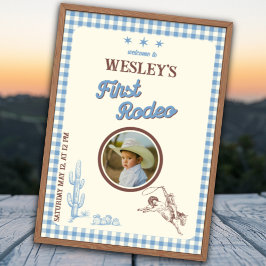 Eerste Rodeo Wild West 1e Verjaardag Welkom Poster