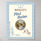 Eerste Rodeo Wild West 1e Verjaardag Welkomstposte Poster (Voorkant)