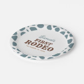 Eerste Rodeo Wild West Blue Boy Eerste Verjaardag Papieren Bordje (Gekanteld)