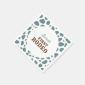 Eerste Rodeo Wild West Blue Boy Eerste Verjaardag Servet (Hoek)