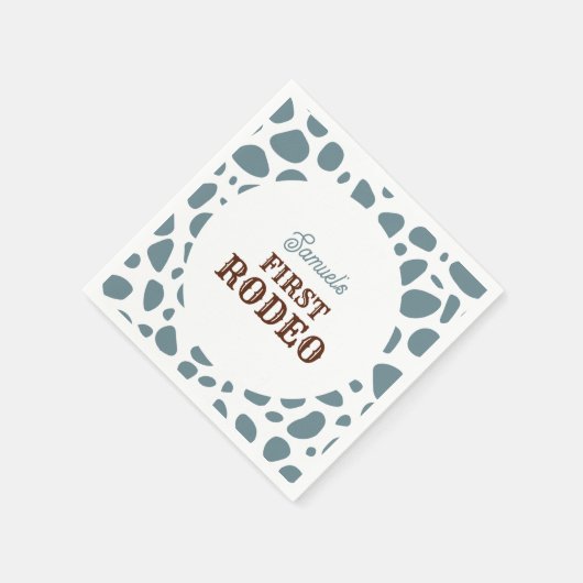 Eerste Rodeo Wild West Blue Boy Eerste Verjaardag Servet (Hoek)