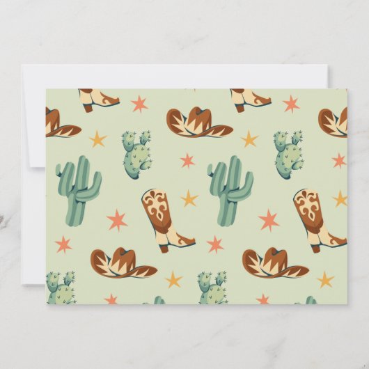 Eerste rodeo Wild West Boy 1e Verjaardag Foto Kaart (Achterkant)