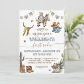 Eerste rodeo Wild West Boy 1st Birthday Kaart (Staand voorkant)