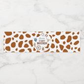 Eerste Rodeo Wild West Brown Boy Eerste Verjaardag Waterfles Etiket (Enkel label)