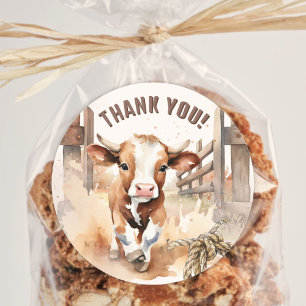 Eerste RODEO   Wild West Bull Cowboy 1e verjaardag Ronde Sticker