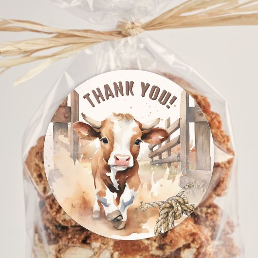 Eerste RODEO | Wild West Bull Cowboy 1e verjaardag Ronde Sticker