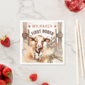 Eerste RODEO | Wild West Bull Cowboy 1e verjaardag Servet (Insitu)