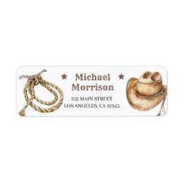 Eerste Rodeo Wild West Cowboy jongen 1e verjaardag Etiket