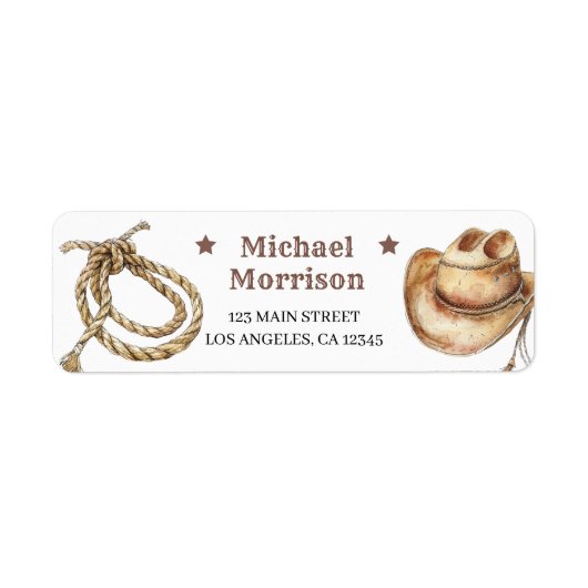 Eerste Rodeo Wild West Cowboy jongen 1e verjaardag Etiket (Voorkant)