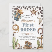 Eerste Rodeo Wild West Cowboy Verjaardag Kaart (Voorkant)