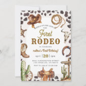 Eerste Rodeo Wild West Cowboy Verjaardag Kaart (Voorkant)