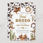 Eerste Rodeo Wild West Cowboy Verjaardag Kaart (Voorkant / Achterkant)