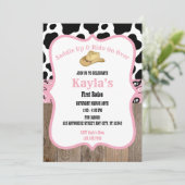 Eerste Rodeo Wild West Cowgirl roze meisje verjaar Kaart (Staand voorkant)