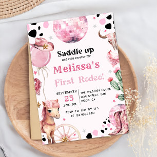 Eerste Rodeo Wild West Cowgirl Uitnodiging voor ve