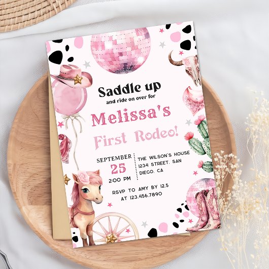 Eerste Rodeo Wild West Cowgirl Uitnodiging voor ve