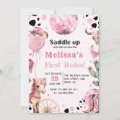 Eerste Rodeo Wild West Cowgirl Uitnodiging voor ve (Voorkant)