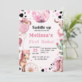 Eerste Rodeo Wild West Cowgirl Uitnodiging voor ve (Staand voorkant)