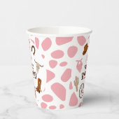 Eerste rodeo wild west roze meisje eerste verjaard papieren bekers (Links)