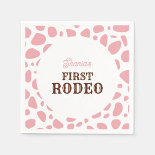 Eerste rodeo wild west roze meisje eerste verjaard servet