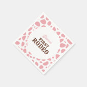 Eerste rodeo wild west roze meisje eerste verjaard servet (Hoek)
