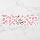 Eerste rodeo wild west roze meisje eerste verjaard waterfles etiket (Enkel label)