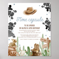 Eerste Rodeo Wild West Rustieke Tijdscapsule Bord