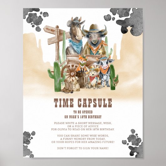 Eerste Rodeo Wild West Tijdscapsule Bord Poster (Voorkant)