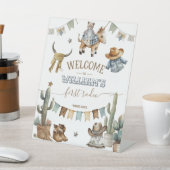 Eerste rodeo Wild West Welcome Boy 1st Birthday Reclamebord Met Voetstuk (Insitu)