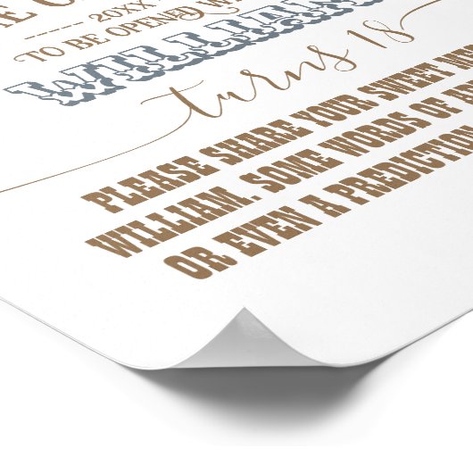 Eerste rodeo WildWest-tijdcapsule Jongen 1e verjaa Poster (Hoek)