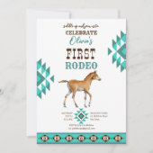 Eerste rodeo zuidwestelijk turkooi paard kaart (Voorkant)