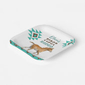 Eerste rodeo zuidwestelijk turkooi paard papieren bordje (Gebogen)