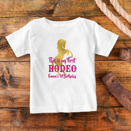 Eerste rodeocowgirl roze en goud gepersonaliseerd