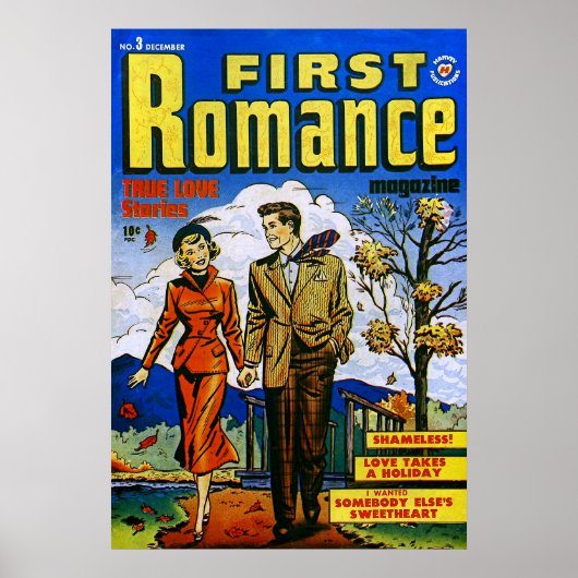 Eerste Romance najaar liefde strips Poster (Voorkant)