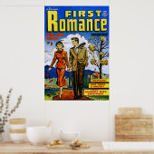 Eerste Romance najaar liefde strips Poster (Keuken)