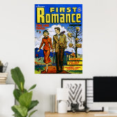 Eerste Romance najaar liefde strips Poster (Thuiskantoor)